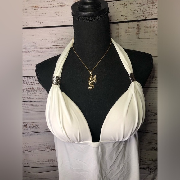 VENUS Goddess Enhancer White Swim Top Tankini size 14 NWOT - Picture 6 of 11